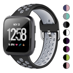 NAVOR Fitbit Versa, Versa Lite, Versa 2, Versa Se, Soft Silicone Waterproof Breathable Sport Watch Strap Wristband Size Small In Multicolor