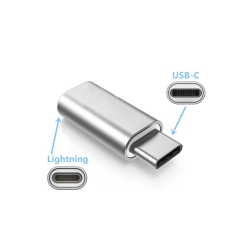 CSMART [2 Packs] Lightning Female to USB Type C Male Adapter Connector Converter for Iphone Ipad Samsung Android Phones In Silver