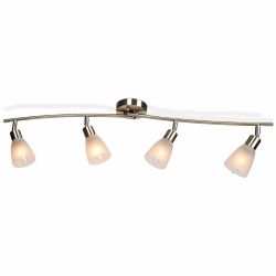 GYMAX Rotatable 4-Light Track Light Glass Shade Chandelier Spotlight