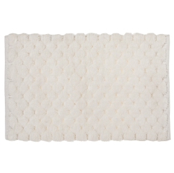 KOZY NICHE Handwoven Pompom Bath Mat (White) (20 X 32)