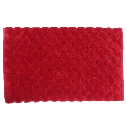 KOZY NICHE Handwoven Pompom Bath Mat (Red) (20 X 32)