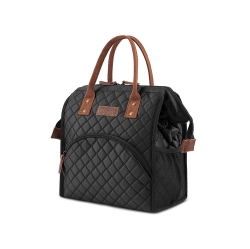 HISEN Waterproof Cooling Insulated Lunch Bag-Black (Argyle)