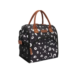 HISEN Waterproof Cooling Insulated Lunch Bag-Black (Letters)