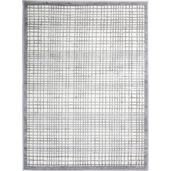 LA DOLE RUGS Ladole Rugs Geometric Squares Turkish Machine Made Indoor Durable Area Rug Carpet, 3'9" X 5'2" (115Cm X 160Cm) In Grey