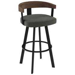 Tabouret De Bar Contemporain À Hauteur De Comptoir Lars - Gris/noir/brun