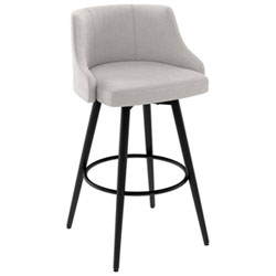 Tabouret De Bar Transitionnel À Hauteur De Comptoir Duncan - Gris Pâle/noir
