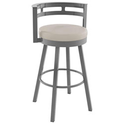 Render Contemporary Counter Height Barstool - Cream/Glossy Grey