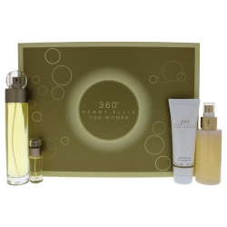 PERRY ELLIS 360 By Gift Set - 3.4 OZ Edt Spray + 4 OZ Body Mist + 3 OZ Shower Gel + 0.25 Edt Spray (Women)