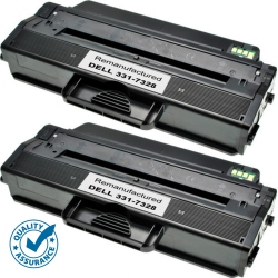 MAPLELEAF Printer Pro 2 Pack Deal Compatible Dell 331-7328 (Rwxnt) Toner Cartridge - Dell Printer B1260/dell B1265 In Black