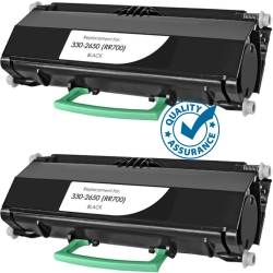 MAPLELEAF Printer Pro 2 Pack Deal Compatible Dell 330-2650 (Rr700) /330-2667 (Pk941) Toner Cartridge - Dell 2330/ Dell 2350 In Black
