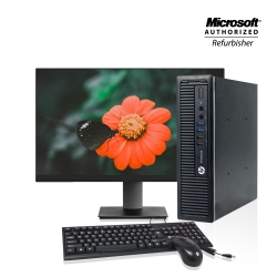 HP Refurbished (Good) - Elite Desk 800 G1 Usff Mini Desktop Intel Core I5 4570S 16GB Ddr3 Ram 480GB SSD Windows 10 Pro \w Brand 24 Inch Flat Monitor