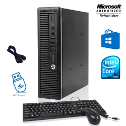 HP Refurbished (Good) - Elitedesk 800 G1 Usff Mini Desktop Computers Intel I5 4570S 8GB Ram 256GB SSD Win10 Home Wifi+Bt 4.0 Adapter HDMI