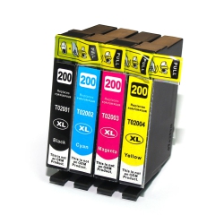 GOTONERS Generic Packaged 4Pk Epson New Compatible T200Xl Cmyk High Yield Inkjet Cartridges for Expression Home Xp-100/300/400, Wf-2510/2520/2540