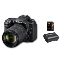 NIKON D7500 18-140 + En-El15C Batt + 128GB 800X Sd. Canada Authorized