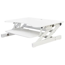 Rocelco DADR Deluxe Standing Desk Riser with Keyboard Tray - White