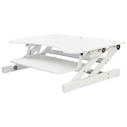 Rocelco EADR Standing Desk Riser with Keyboard Tray - White