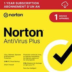 Norton AntiVirus Plus (PC/Mac) - 1 Device - 2GB Cloud Backup - 1 Year Subscription