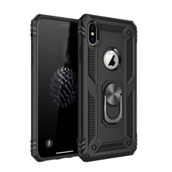 CSMART 【】 Anti-Drop Hybrid Magnetic Hard Armor Case With Ring Holder for Iphone Xs Max (6.5") In Black