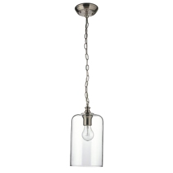 BELDI 21960-H Glass Hanging Lamp Lucan Collection, 6 1/2 " X 72 3/16 ", for Led Bulb Or Incandescent In Silver