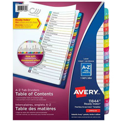 Avery Ready Index Customizable Table Of Contents Dividers (11844) - 26 Pack
