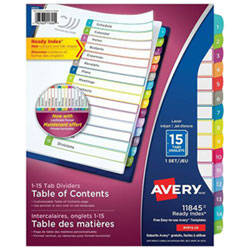 Intercalaires Personnalisables Ready Index D'avery (11845) - 15 Onglets