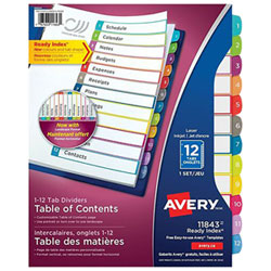Avery Ready Index Customizable Table Of Contents Dividers (11843) - 1 Pack