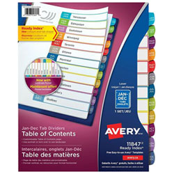 Avery Ready Index Customizable Table of Contents Dividers (11847) - 12 Tabs