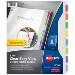 Avery Clear Easy View Durable Plastic Dividers (16741) - 8 Pack