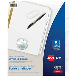 Avery Big Tab Write & Erase Dividers (23075) - 5 Pack