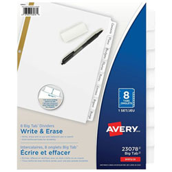 Avery Big Tab Write & Erase Dividers (23078) - 8 Tabs
