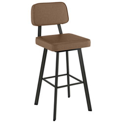 Clarkson Contemporary Counter Height Barstool - Medium Brown/Gun Metal