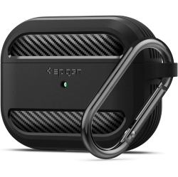 HLD Spigen Rugged Armor Designed for Airpods Pro Case Cover Protective Airpods Pro Case With Keychain - Matte In Black