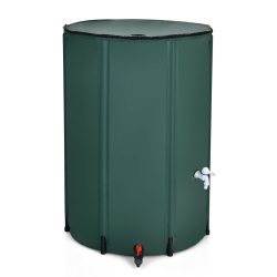 GYMAX 100 Gallon Portable Rain Barrel Water Collector Collapsibletank W /spigot Filter