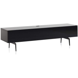 SONOROUS Studio St-360 Wood And Glass Modern Tv Stand With Spike Metal Legs for Sizes Up to 75" (With I/r Repeater) - In Black