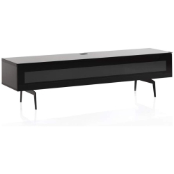 SONOROUS Studio St-360 Wood And Glass Modern Tv Stand With Spike Metal Legs for Sizes Up to 75" (Frosted Glass Cover) -Black