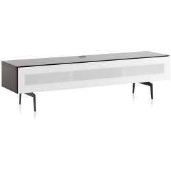 SONOROUS Studio St-360 Wood And Glass Modern Tv Stand With Spike Metal Legs for Sizes Up to 75" (Frosted Glass Cover) -Black