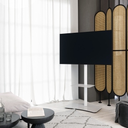 SONOROUS Pl-2810 Modern Tv Floor Stand Mount/bracket With Tempered Glass Shelf for Sizes Up to 60" (Steel Construction) -White