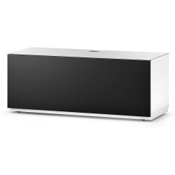 SONOROUS Studio St-110B Wood And Glass Modern Tv Stand With Hidden Wheels for Sizes Up to 65" (Comes With I/r Repeater) -White