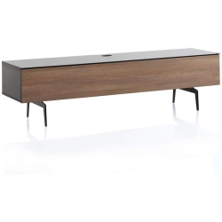 SONOROUS Studio St-360 Wood And Glass Modern Tv Stand With Spike Metal Legs for Sizes Up to 75" (With I/r Repeater) - In Black