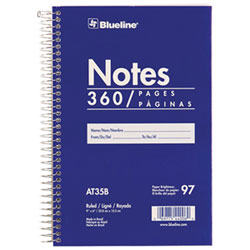 Blueline 9" x 6" White Paper Wirebound Steno Pad - 360 Sheets