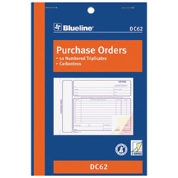 Blueline 8" x 6" Purchase Order Form Book - 50 Sheet(s) - Blue Cover - 1 Each