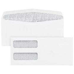 Blueline 4" x 9" Double Window Envelopes - 100 / Box - White