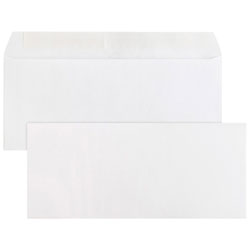 Business Source 9 1/2" x 4 1/8" Plain Peel/Seal Business Envelopes - 500 / Box - White