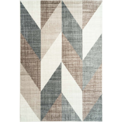 LA DOLE RUGS Ladole Rugs Vintage Chevron Geometric Pattern Area Rug Carpet In Beige Brown, 9X12 (9' X 12'5", 275Cm X 380Cm) In Grey