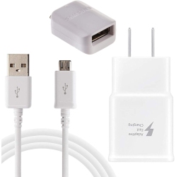 SAMSUNG Fast Adaptive Wall Adapter Charger for Galaxy Note 5 4 J6 Ep-Ta20Jwe + Micro USB Cable + Micro Otg Adapter