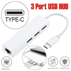 NETLINE USB-C USB 3.1 Type C to USB Rj45 Ethernet LAN Adapter Hub Cable for Macbook PC