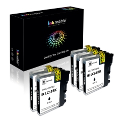 INKREDIBLE INK Brother Lc61Bk, Lc65Bk Compatible Ink Cartridge High Yield - - 5/pack In Black