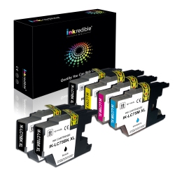 INKREDIBLE INK Brother Lc75 Compatible Ink Cartridge Combo High Yield (Bk/c/m/y) - - 6/pack (3 Bk, 1 C, 1 M, 1 Y)