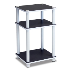 FURINNO Just Turn-N-Tube Engineered Wood 3-Tier End Table In In White