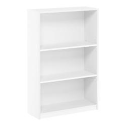 FURINNO Jaya Wood Simple Home 3-Tier Adjustable Shelf Bookcase In In White